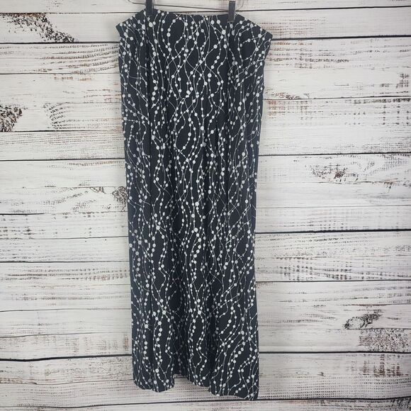 Robert Louis Maxi Skirt XL Womens Black White Pull On Stretch Modest - Picture 1 of 11